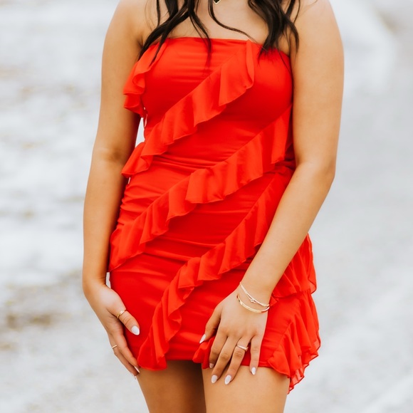 Strapless Ruffle Mini Dress - Picture 3 of 3